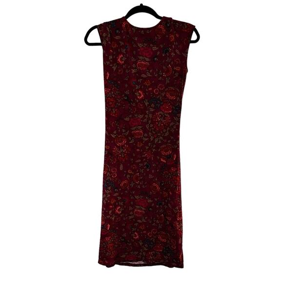 Ralph Lauren Bright Merlot Red Floral Stretch Jersey Dress - Picture 7 of 7
